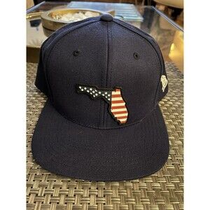 Branded Bills Florida Patriot Series Flat Trucker Navy Snapback Hat (A) C